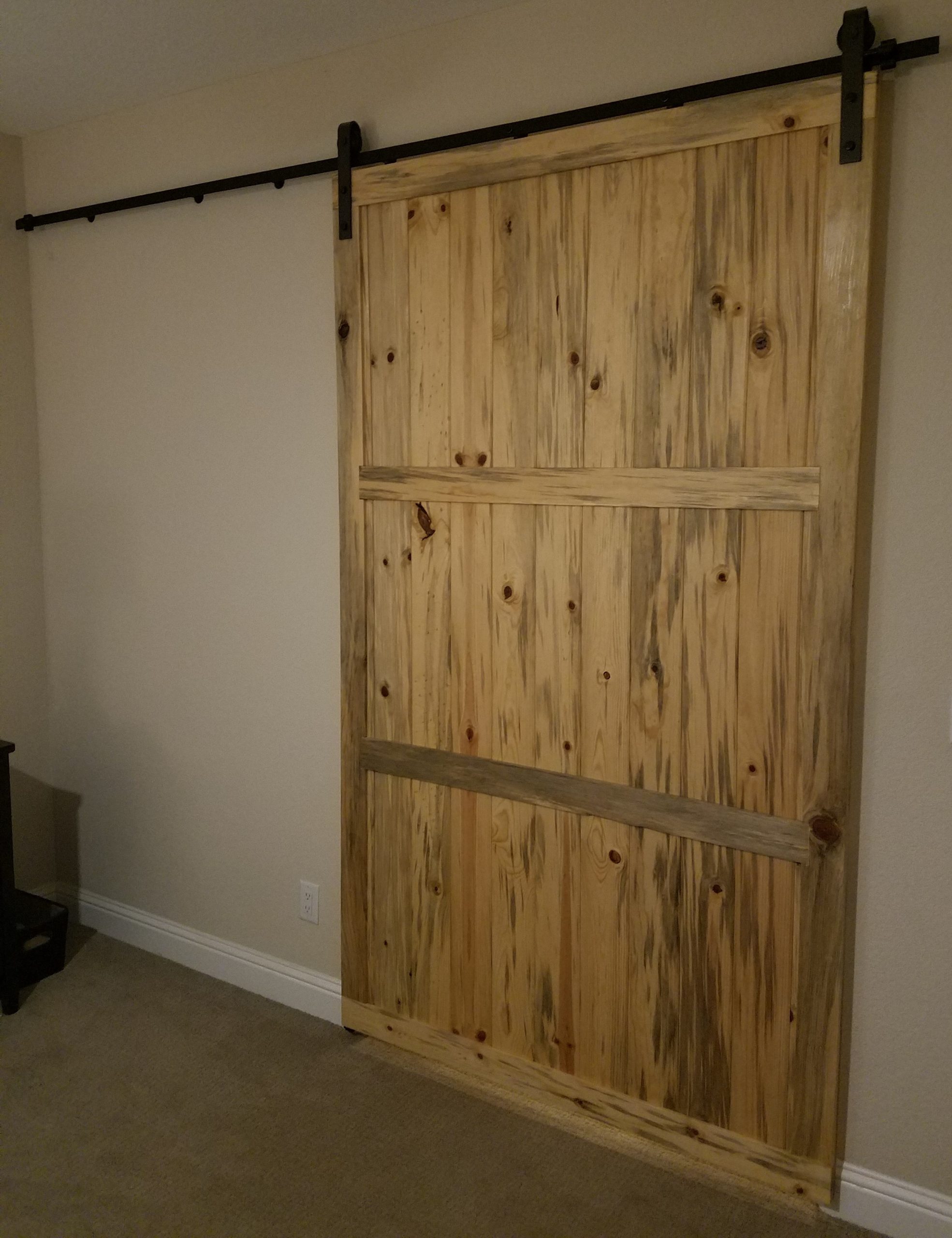 Large Custom Barn Door done cheap. EZees Crossovers